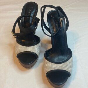 White House Black Market Black and Cream Heels